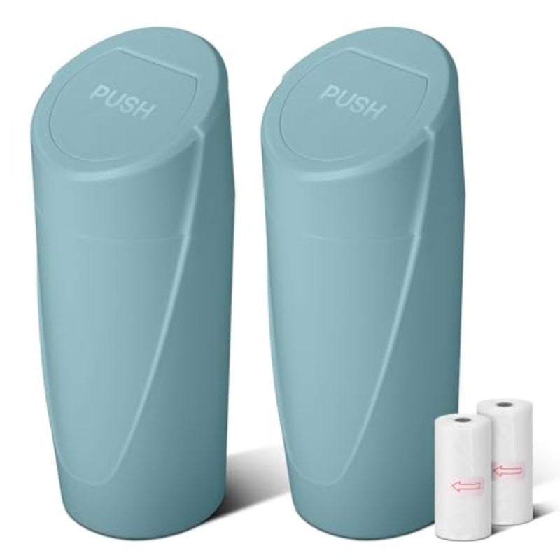 Car Trash Bin with Lid-2 Packs Garbage Can Cup Holder- Mini Leakproof Vehicle Trash Bin with 40pcs Trash Bags-Car Organizers and Storage for Front Back Seat Accessories - Image 1