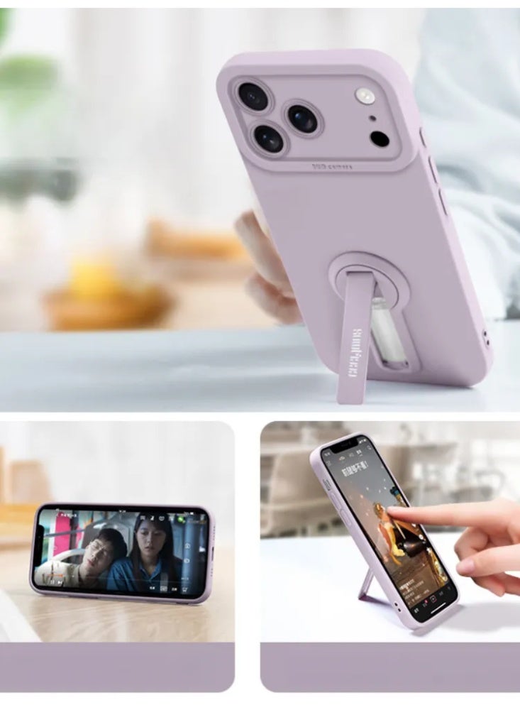 Liquid Silicone Phone Case with Stand & Lanyard, Full Coverage Shockproof Cover for iPhone 16 Pro Max - Image 3