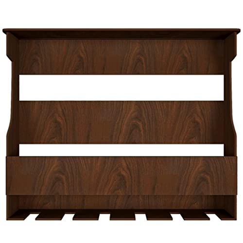 Indigo interiors Jorden Wooden Wall Hanging Design Bar | Bar Cabinets for Home | Mini Bar for Home | Solid Wood Make Wine Storage Cabinet with Glass Hanging Space-Teak Finish - Image 4