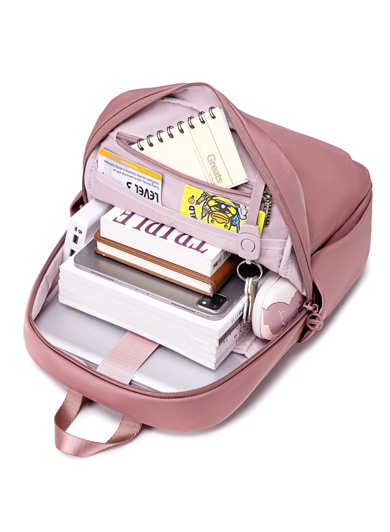 Chantria Premium Lightweight Laptop Backpack for Women Water Resistant Multifunctional Nylon Daypack for Casual Office School College Travel, CB00769-Nostalgia Rose - Image 4