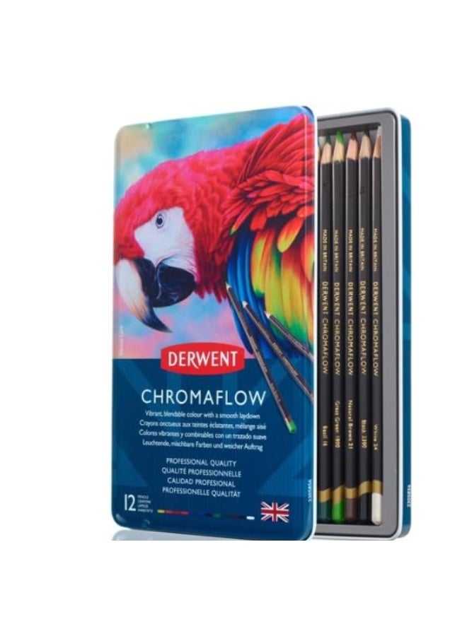 Derwent - Sharmapflow Colored Pencils 12 Colors in Tin - Image 1