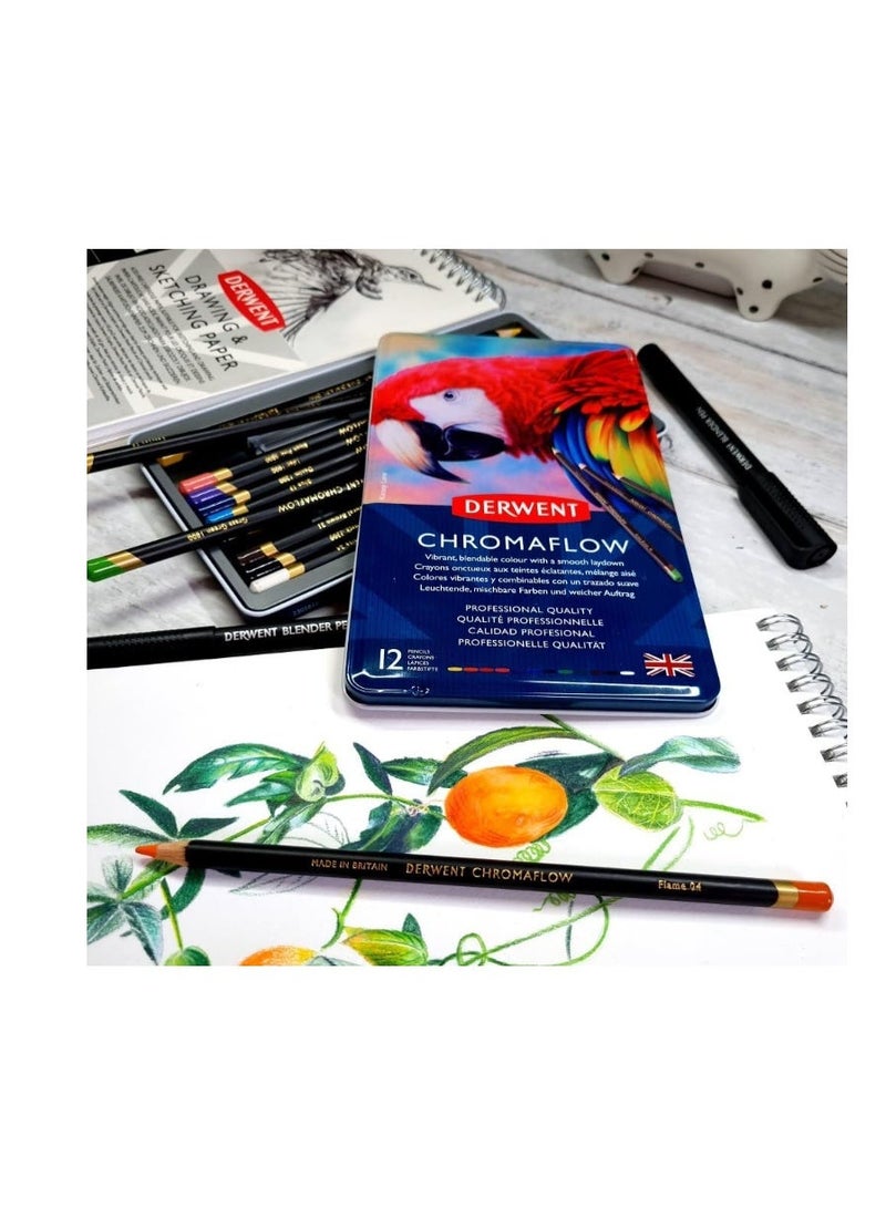 Derwent - Sharmapflow Colored Pencils 12 Colors in Tin - Image 2