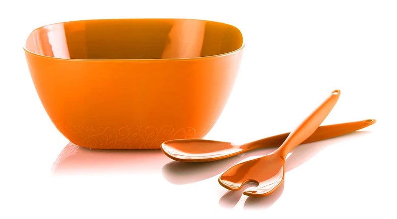 M-Design Eden™ Salad Bowl 26 cm - BPA Free, Microwave Safe, Dishwasher Safe, Food Safe, Stackable - Orange - Image 3