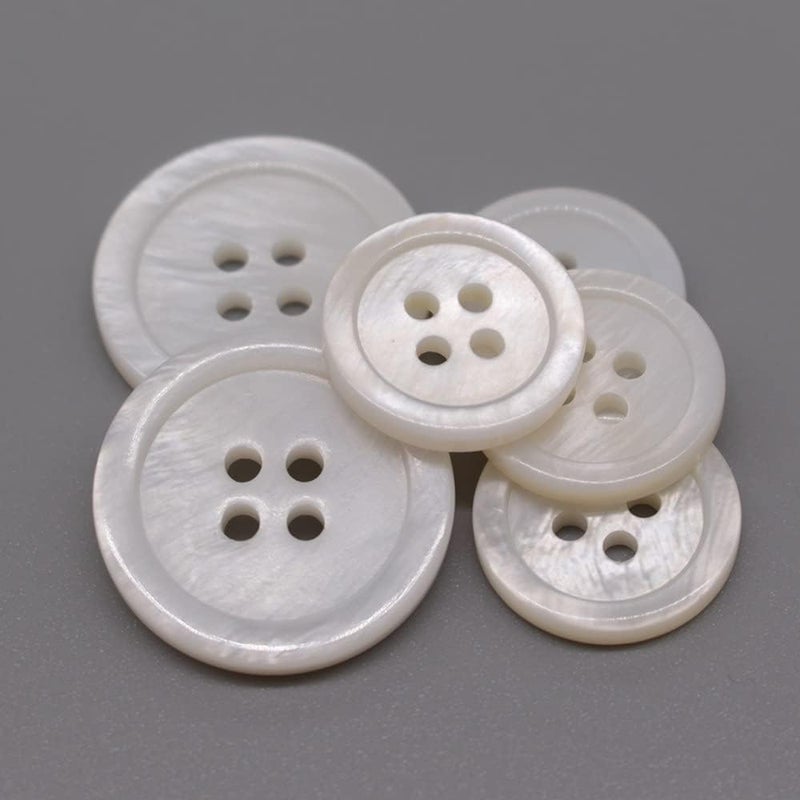 YaHoGa 22 Pieces Genuine White Shell Buttons for Blazer Coat Suit Buttons Set 20mm 15mm Natural MOP Buttons Bulk River - Image 1
