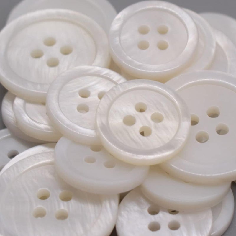 YaHoGa 22 Pieces Genuine White Shell Buttons for Blazer Coat Suit Buttons Set 20mm 15mm Natural MOP Buttons Bulk River - Image 2