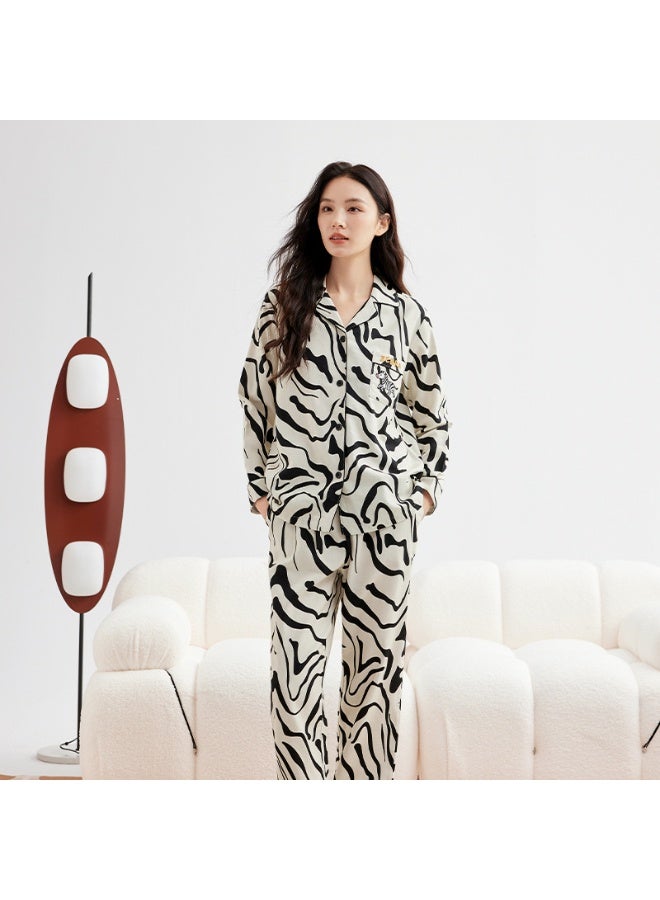 Women's Long-sleeved Autumn Models Cotton High-end  Home Clothes Pajamas - Image 1