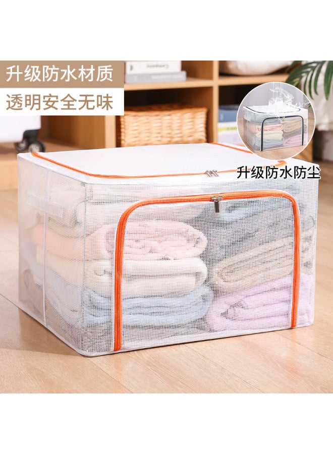 Large Steel Frame Oxford Cloth Folding Storage Box Transparent Storage Box Toy Storage Box Clothes Finishing Box - Image 1