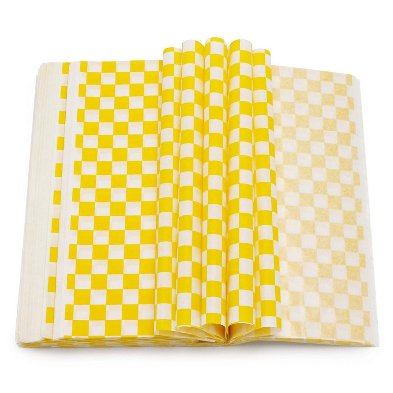 EUSOAR Serving Basket Liners 11 x 10 Dry Wax Paper Deli Paper 200pcs Wrap Burger Sandwich Liner Food Basket Liner for Restaurants Churches BBQs School Carnivals