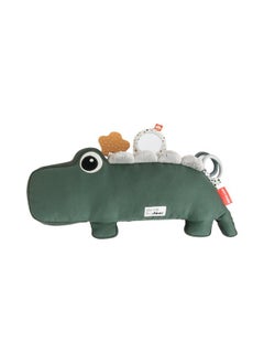 done by deer Done by Deer Tummy Time Activity Toy Croco Green - Soft Pillow with Teether, Rings, Mirror, Tags, and Crinkle Sounds for Sensory Exploration & Neck/Back Strength  - Image 1