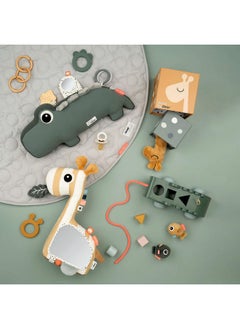 done by deer Done by Deer Tummy Time Activity Toy Croco Green - Soft Pillow with Teether, Rings, Mirror, Tags, and Crinkle Sounds for Sensory Exploration & Neck/Back Strength  - Image 4