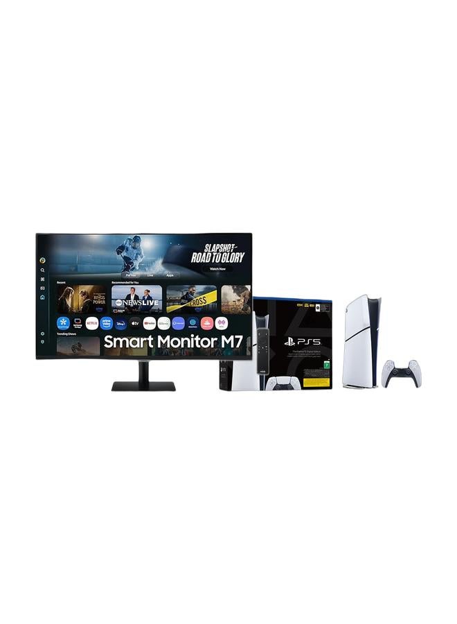 Sony VisionEdge 4K Pack - Samsung M7 32” 4K Smart Display (Copilot Integrated) + PlayStation 5 Digital Edition - Image 1