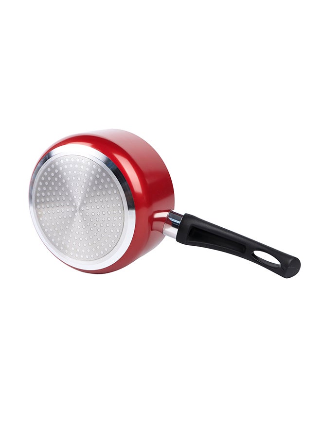 Kitchenmark KITCHENMARK Nonstick Aluminium Saucepan with Glass Lid 18cm Milk pan Suitable for Multiple Cooktops - Red  - Image 2