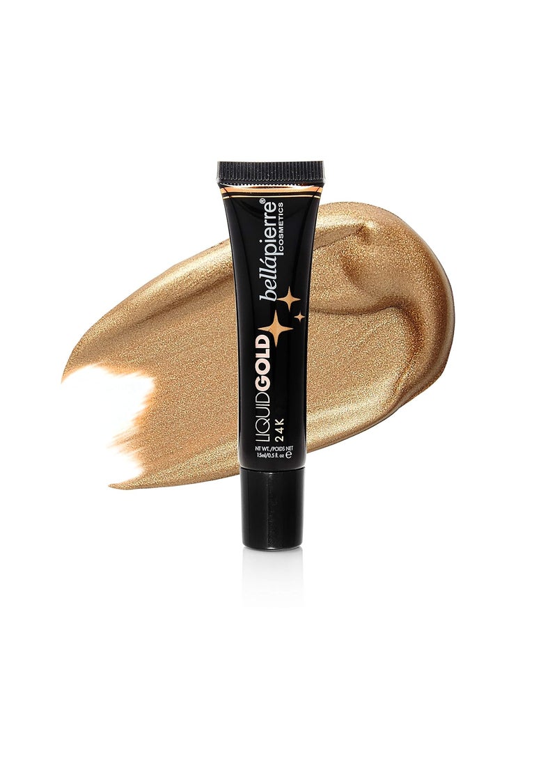 BellaPierre bellapierre Liquid Gold Shimmering Highlighter | Lightweight Radiant Makeup Adds Shimmer and Shine | Non-Toxic and Paraben Free - 0.5 Fl. Oz. (24k) 