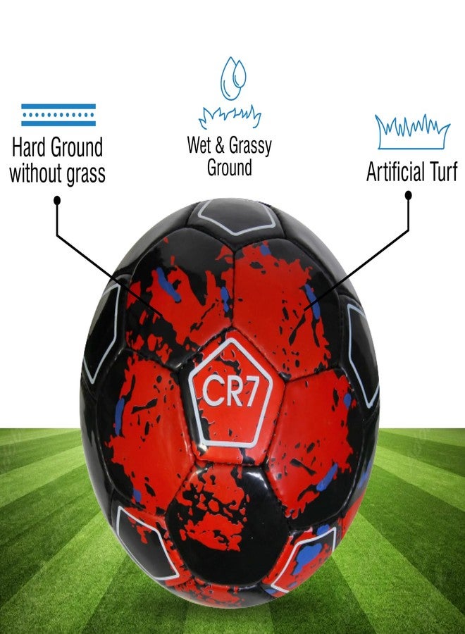 WIKIGO CR7 Football | Football for Boys Size 5 Pack of 2 | Water Resistant Best for Wet, Muddy and Grass Surface | Football for Training & Match Practice Outdoor Soccer Ball Rubber | Size 5 - Image 4