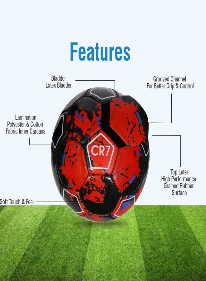 WIKIGO CR7 Football | Football for Boys Size 5 Pack of 2 | Water Resistant Best for Wet, Muddy and Grass Surface | Football for Training & Match Practice Outdoor Soccer Ball Rubber | Size 5 - Image 5