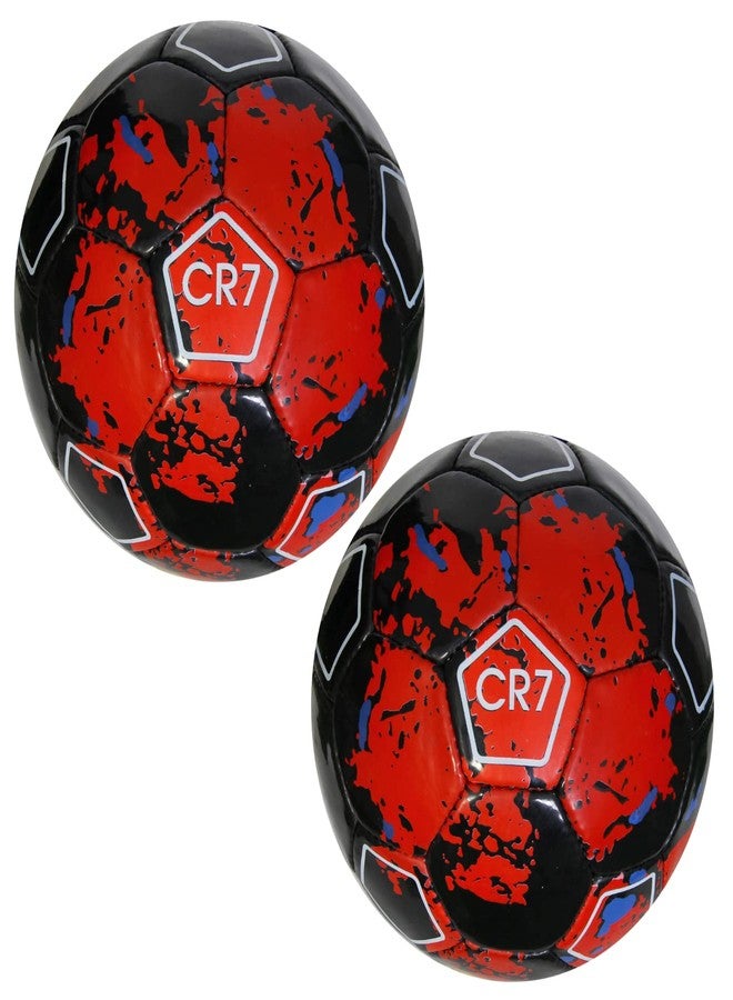 WIKIGO CR7 Football | Football for Boys Size 5 Pack of 2 | Water Resistant Best for Wet, Muddy and Grass Surface | Football for Training & Match Practice Outdoor Soccer Ball Rubber | Size 5