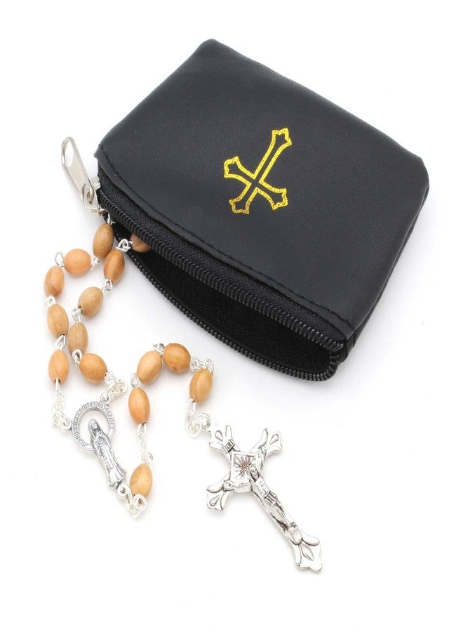 RosaryMart Black Rosary Pouch with Zipper and Gold Cross Imprint - Perfect for Easter, Lent, and Religious Events - Stylish Rosary Case for Men and Women to Keep Beads Safe - Image 3
