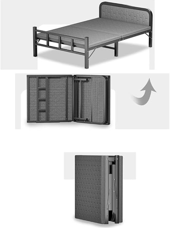 NKX Portable Foldaway household Simple Bed companion with Ice Silk Matress - Image 5