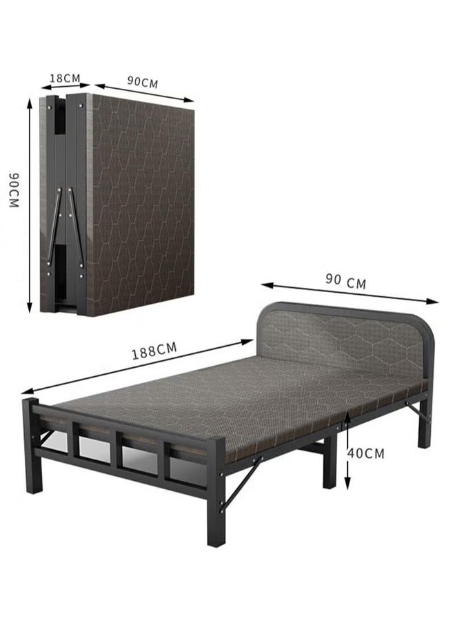 NKX Portable Foldaway household Simple Bed companion with Ice Silk Matress - Image 2