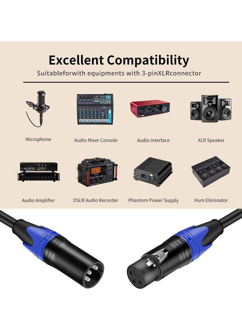 Arabest 2 Pack XLR Microphone Cable Cables Heavy Duty Male to Female Mic 3 Pin Balanced Shielded for Microphones Speaker Systems Radio Station Stage Lighting - Image 4