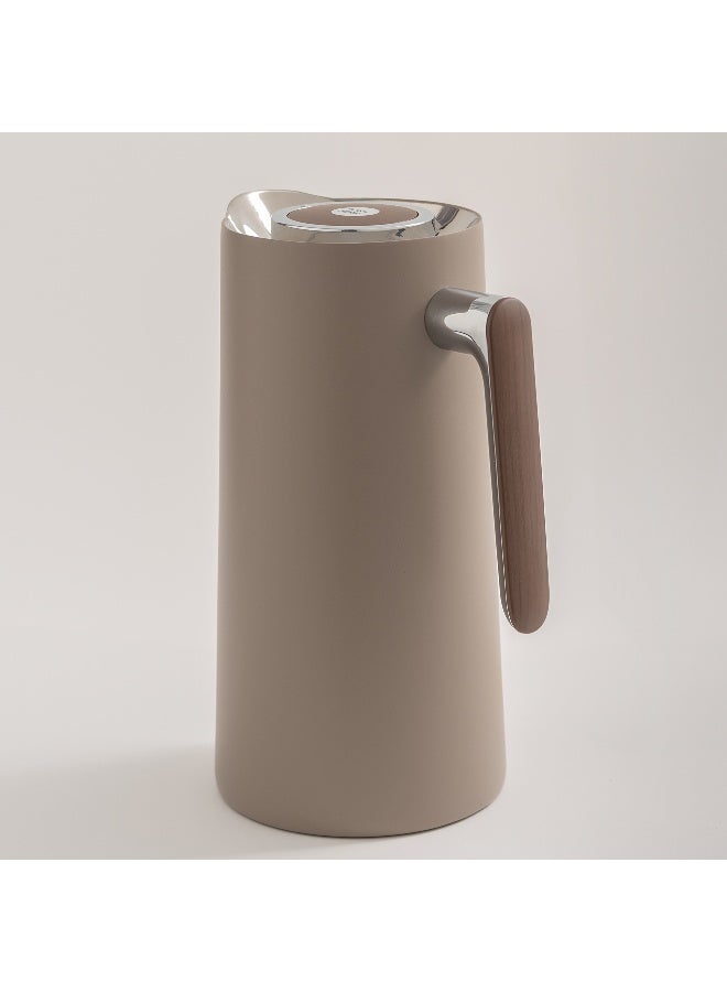 Dallaty 1L warm grey steel vacuum flask with wooden handle - Image 5