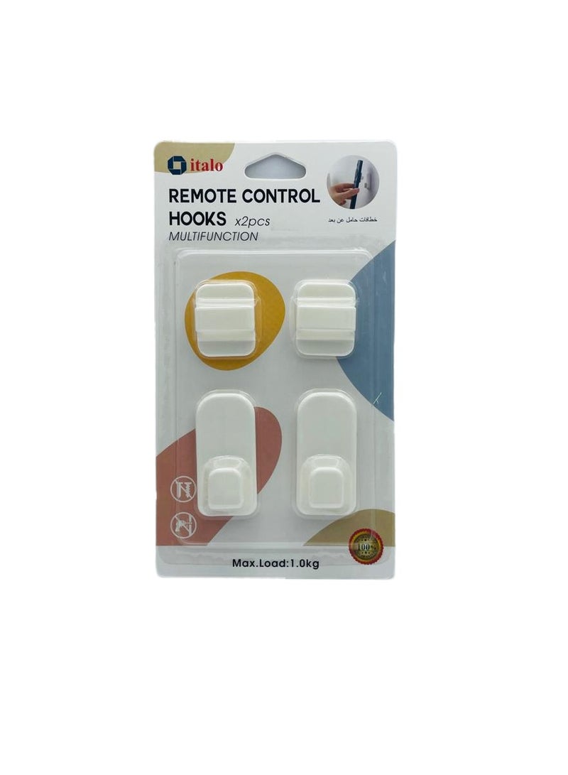 ITALO Pack Of 2 Pcs Self Adhesive wall Hooks Holder For Tv Remote Air Conditioner Remote - Image 2