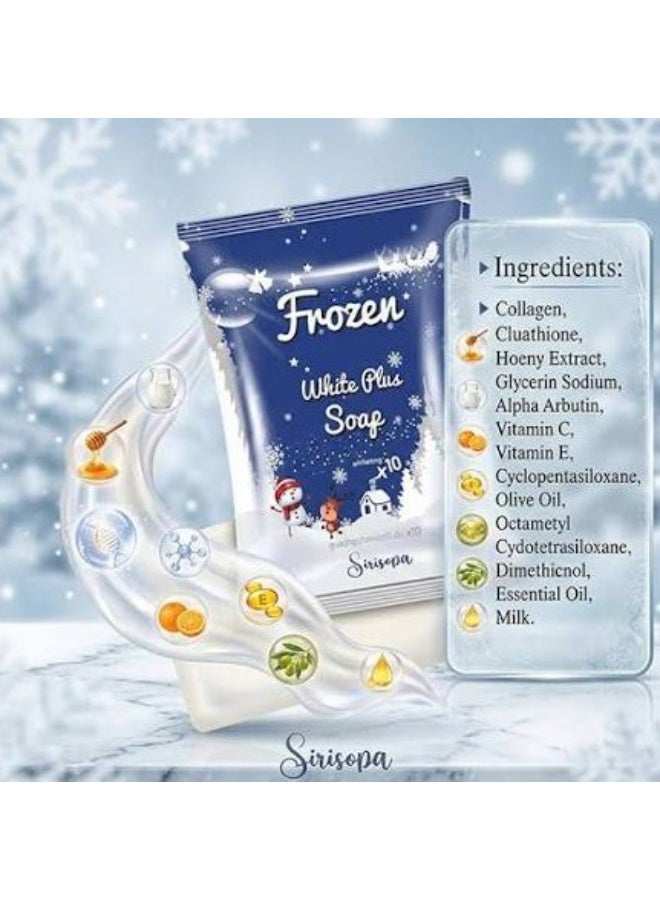 وايت كول صابونة Frozen White Plus (وزن 80 جم) | صابونة لتفتيح البشرة ومكافحة الشيخوخة؛ تعالج حب الشباب والبقع الداكنة وشحوب البشرة، وتمنحكِ بشرة ناعمة ومشرقة. - Image 3