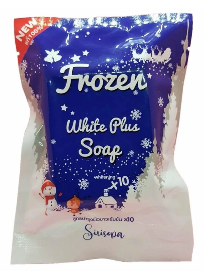 وايت كول صابونة Frozen White Plus (وزن 80 جم) | صابونة لتفتيح البشرة ومكافحة الشيخوخة؛ تعالج حب الشباب والبقع الداكنة وشحوب البشرة، وتمنحكِ بشرة ناعمة ومشرقة. - Image 1