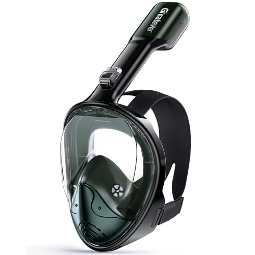Greatever Full Face Snorkel Mask Snorkeling Gear for Adults with Latest Dry Top Breathing System and Detachable Camera Mount Snorkel Mask Adult Snorkels AntiFog AntiLeak - Image 1