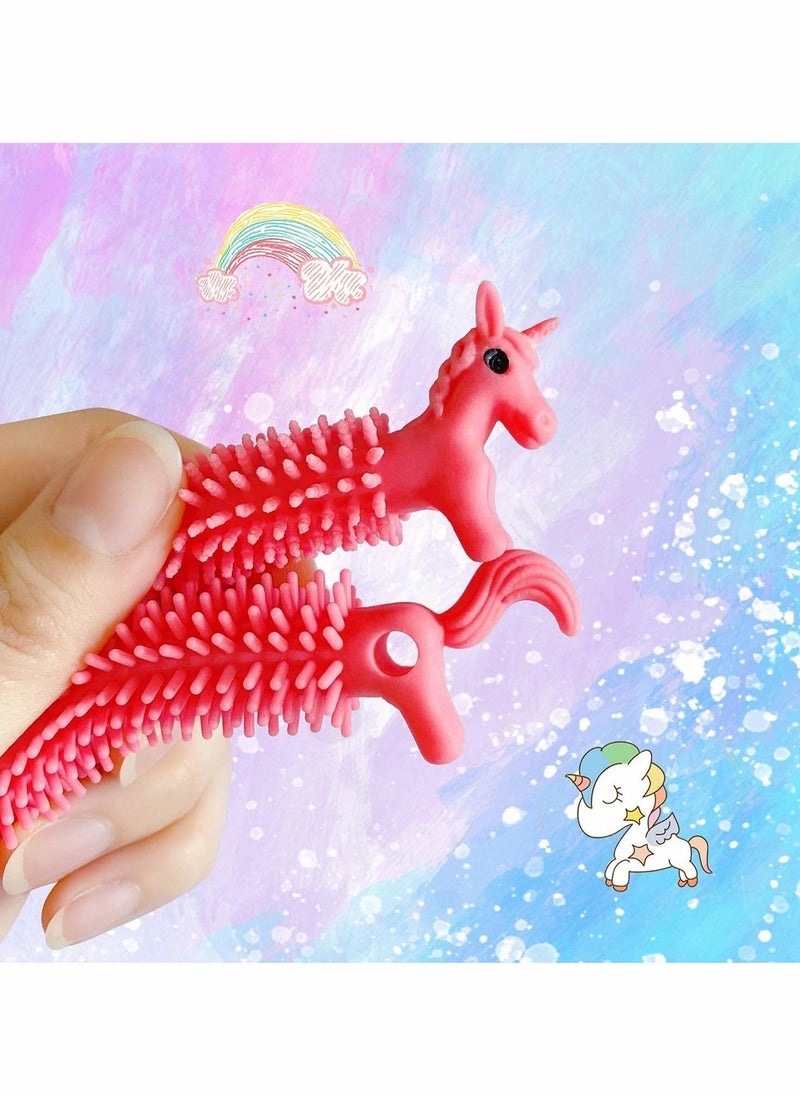 Excefore - 12 Pack Sensory Toys Unicorn Stretchy String for Stress Relief Colorful Fidget Anxiety Squeeze Noodles Toy for Kids and Adults with ADD,ADHD,OCD - Image 1