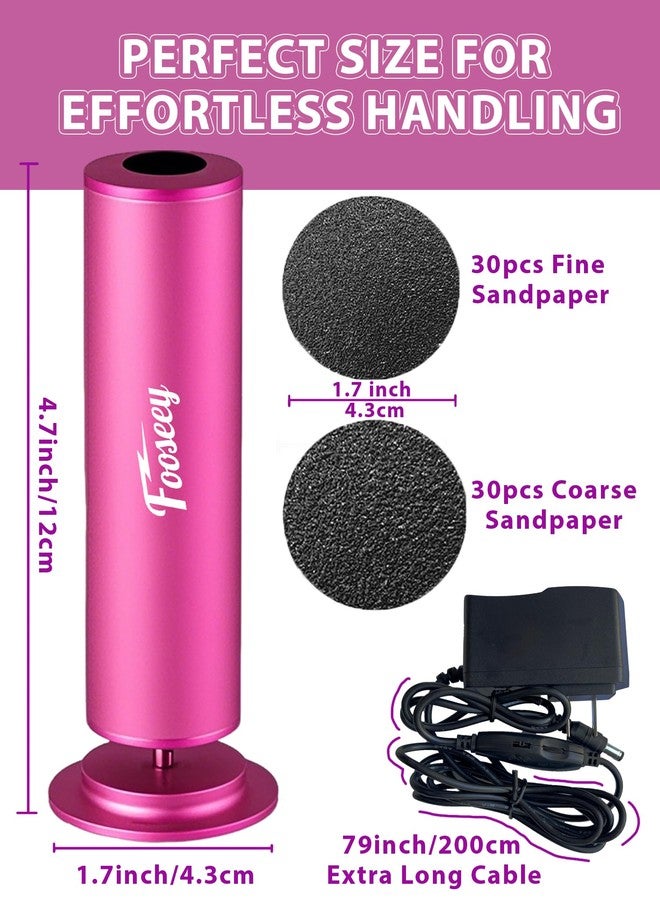 Fooseey Electric Foot File Tool - Callus Remover for Feet, Professional Pedicure Machine with 60pcs Sandpaper Discs, Adjustable Speed Foot Files for Deadskin, Dry and Cracked Feet - Image 5