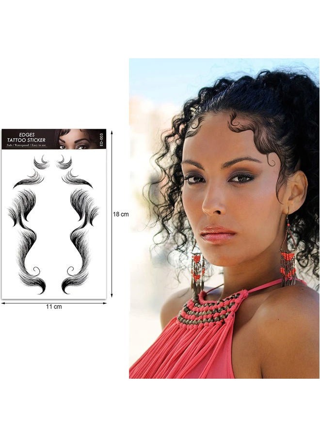 HANSAMU Fake Edges Baby Hair Temporary Tattoo Bang Stickers For Women Girls ,Body Makeup Edge Tattoo Edges Curly Hair Salon DIY Hairstyling Hair Stickers Template Makeup Tool 10 Sheets - Image 2