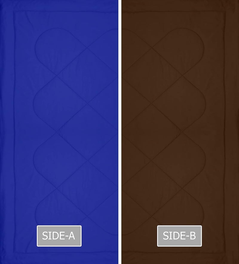 KEA KEA Microfibre Reversible Single Bed ComforterDuvet for All Weather Blue Brown 250GSMComforter Single  - Image 5