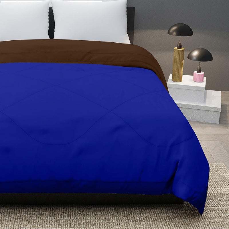 KEA KEA Microfibre Reversible Single Bed ComforterDuvet for All Weather Blue Brown 250GSMComforter Single  - Image 4