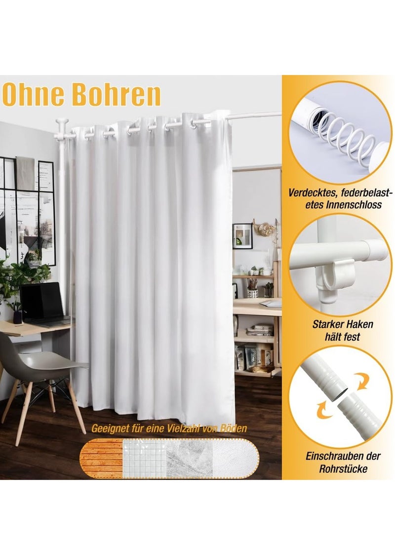 XiuWoo Adjustable Freestanding Room Divider, Drilling Free Tension Curtain Rods, Floor to Ceiling Wall Divider Rod, Heavy Duty Partition Dividers Rods  - Image 2