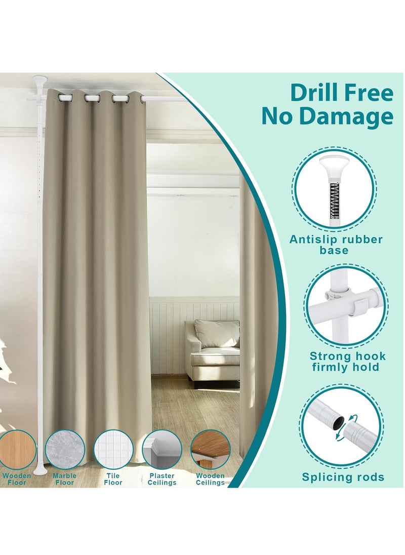 XiuWoo Adjustable Freestanding Room Divider, Drilling Free Tension Curtain Rods, Floor to Ceiling Wall Divider Rod, Heavy Duty Partition Dividers Rods  - Image 4