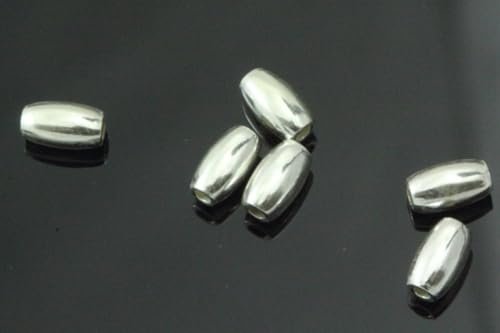 Adabele 50pcs Adabele Authentic 925 Sterling Silver Hypoallergenic 5.5mm Small Seamless Oval Rice Loose Beads Spacer for DIY Craft Jewelry Making SS112 - Image 3