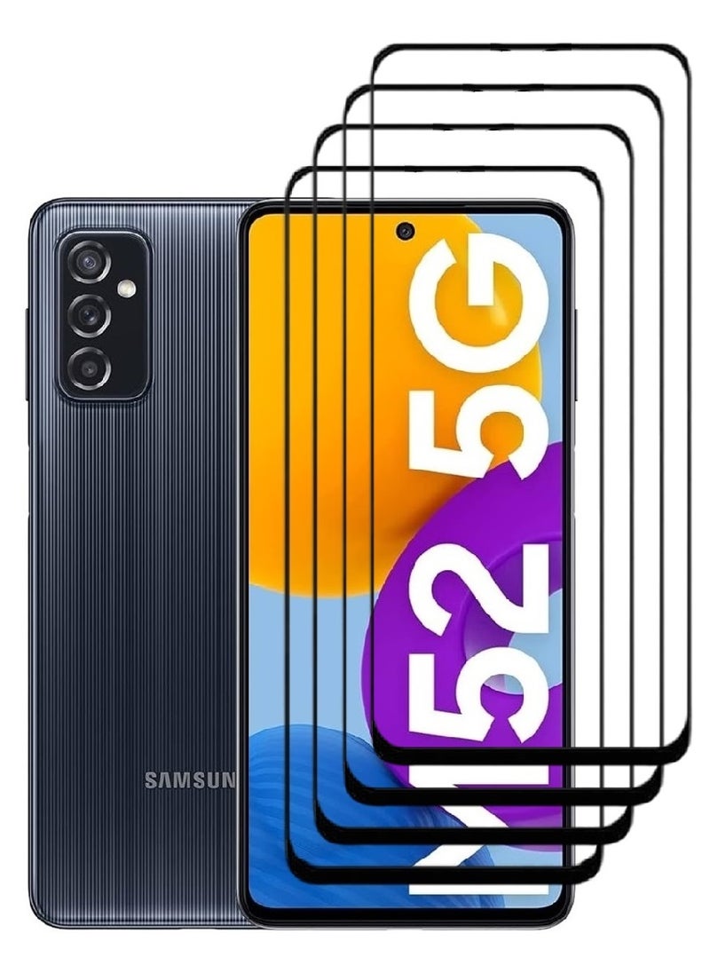AINA 4 Pieces Tempered Glass Screen Protector 5D Designed For Samsung Galaxy M52 5G Full Glue Edge to Edge Full Screen Coverage And Bubble Free - Image 1
