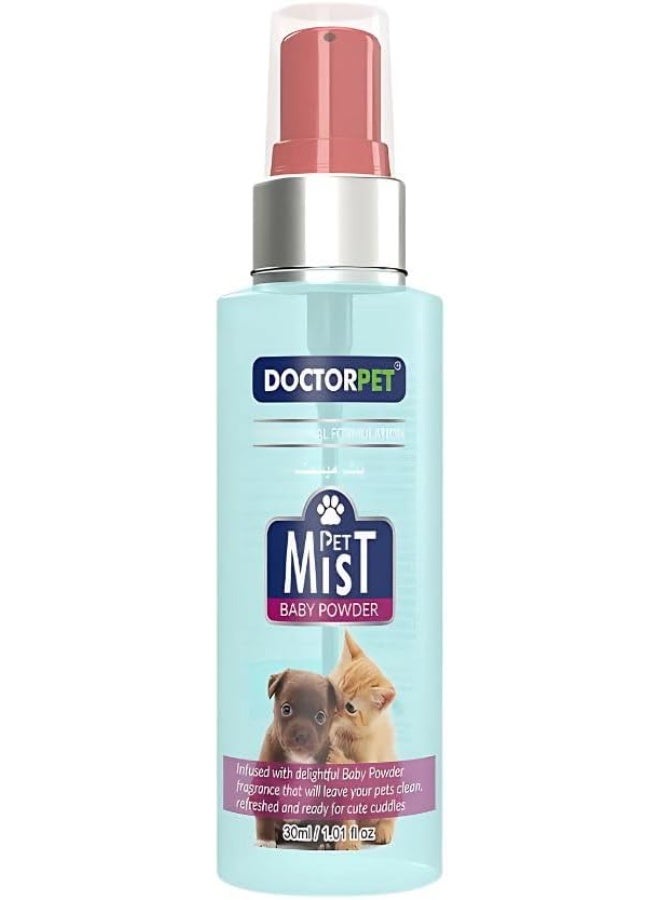 Doctor Pet DoctorPet Pet Mist Baby Powder Scent Deodorizer Spray for Odor Elimination 30ml - Image 1