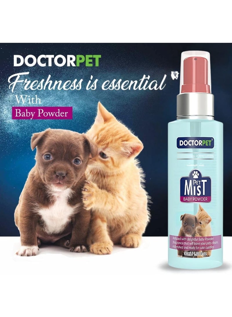 Doctor Pet DoctorPet Pet Mist Baby Powder Scent Deodorizer Spray for Odor Elimination 30ml - Image 2