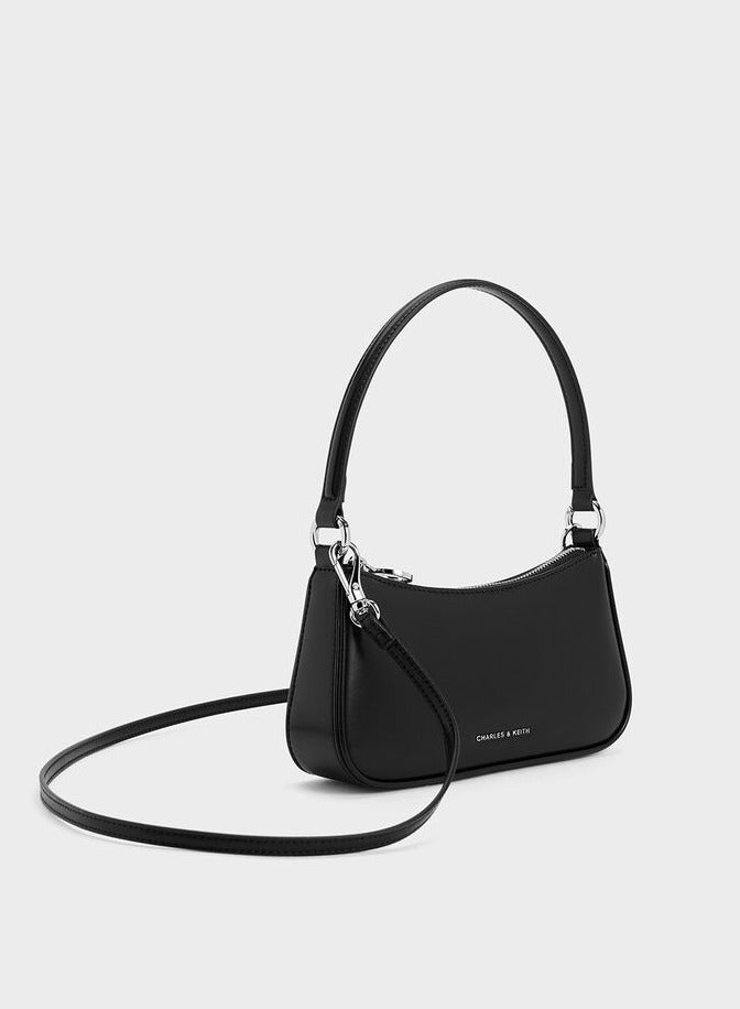 Charles & Keith Elspeth Metallic Curved Shoulder Bag - Image 3