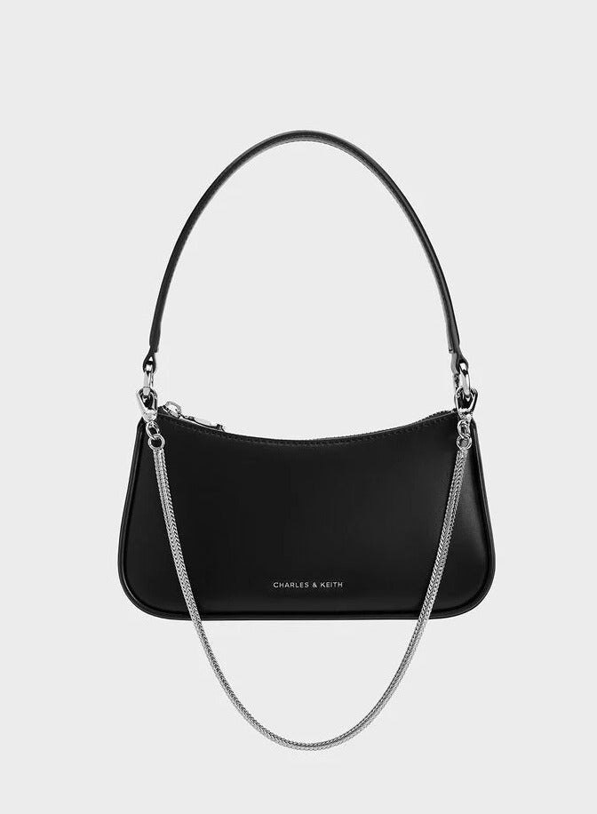 Charles & Keith Elspeth Metallic Curved Shoulder Bag - Image 1