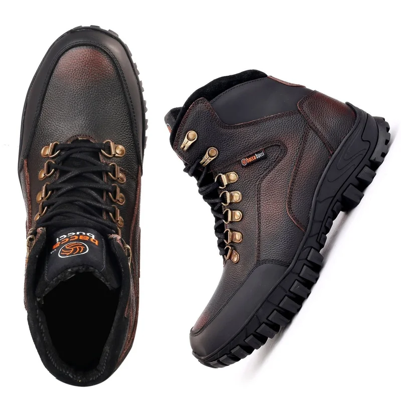 باكا بوتشي أحذية رجالية مسطحة بنية من البولي يوريثين برباط