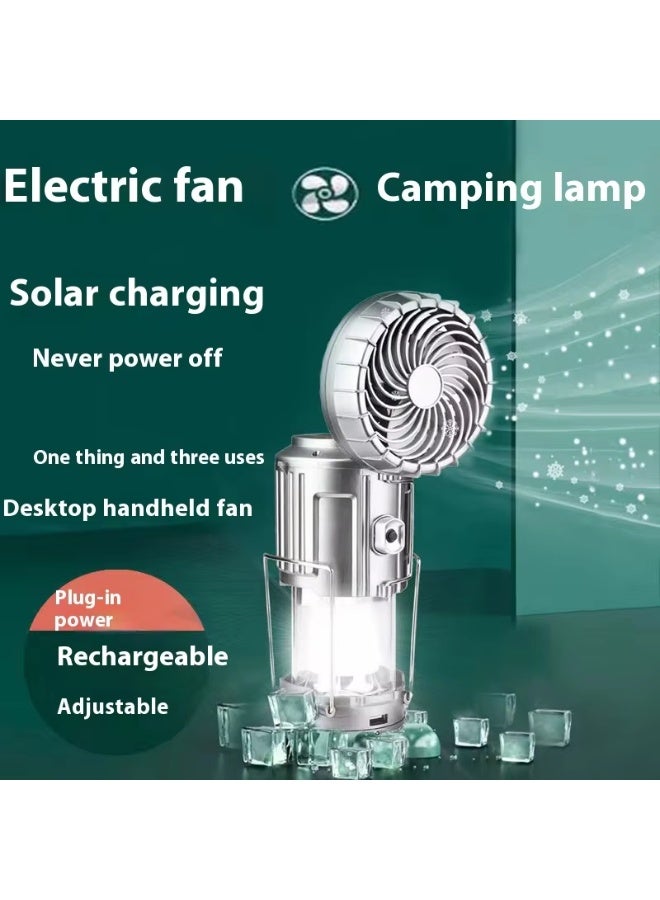 عام مصباح مروحة كهربائي خارجي متعدد الوظائف ، مصباح تخييم شمسي LED ، فوانيس خيمة معلقة محمولة ، أدوات خارجية - Image 5