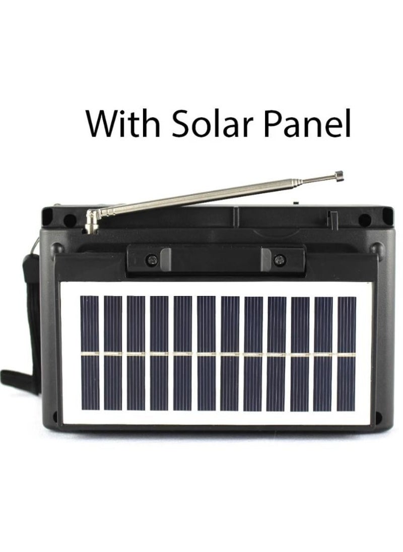 Yuegan Solar Powered Bluetooth Radio with 1200mAh Rechargeable Battery, Support USB/TF AM/FM/SW1-6  - Image 2