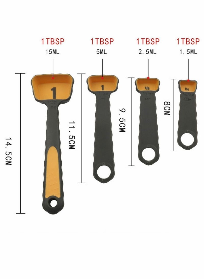 NIBEMINENT Silicone Measuring Cups and Spoons Set 8 Pieces Collapsible for Kitchen Cooking  - Image 4