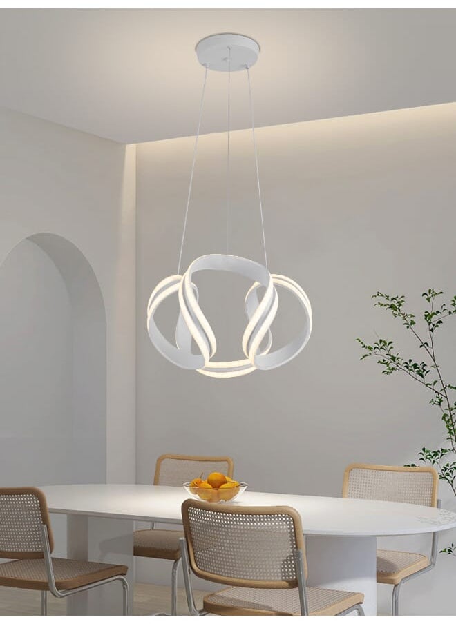 Best Power Modern Single Dimmable Chandelier 8023-WH LED Pendant Lights Indoor Lighting Hanging Lamp For With Three Lighting Levels ideal choice for living rooms, dining areas, or bedrooms  - Image 1