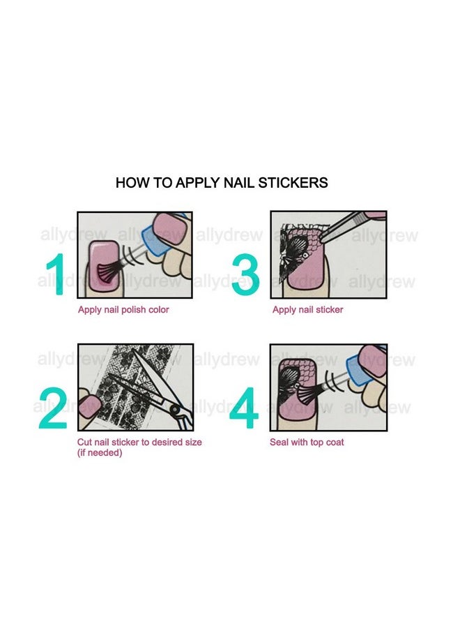 allydrew - 24 Sheets Gold Crowns Gold Stars & Gold Vines Nail Stickers Set Nail Art - Image 1