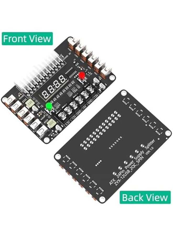 24 Port USB Adapter Expansion Board with Voltage Display LED and Toggle Switches - Image 4