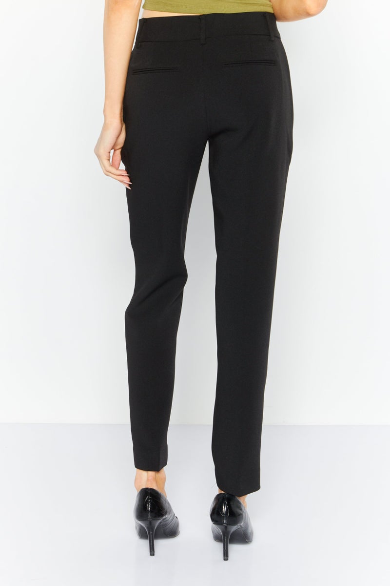 Michael Kors Women Solid Stretchable Skinny Leg Pants, Black  - Image 4